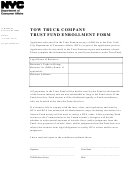 Tow Truck Company Trust Fund Enrollment Form - Nyc Department Of Consumer Affairs
