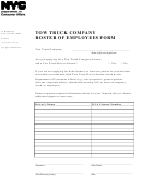 Tow Truck Company Roster Of Employees Form - Nyc Department Of Consumer Affairs