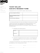 Ticket Seller Non-nyc Resident Form - Nyc Department Of Consumer Affairs