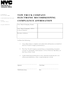 Tow Truck Company Electronic Recordkeeping Compliance Affirmation - Nyc Department Of Consumer Affairs