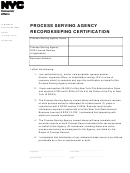 Process Serving Agency Recordkeeping Certification - Nyc Department Of Consumer Affairs