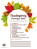 Thanksgiving Scavenger Hunt List