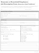 Domestic Or Household Employees: Job Description Form