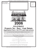 Instructions For Form 104 Ptc - Colorado Property Tax / Rent / Heat Rebate Application - 2006