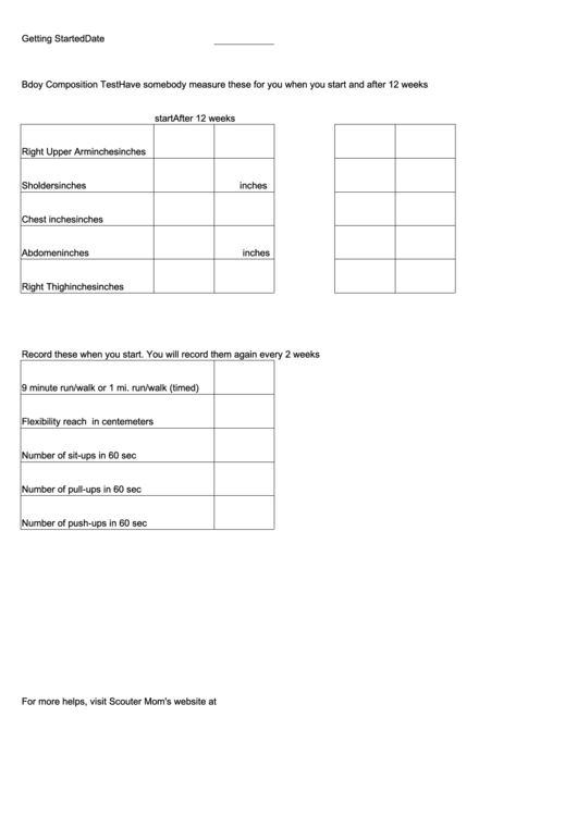 Log Worksheet For Fitness Merit Badge Printable pdf