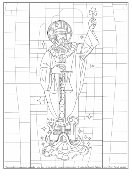 St. Patrick Coloring Sheet Printable pdf