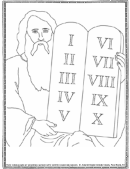 Moses And The Ten Commandments Coloring Sheet