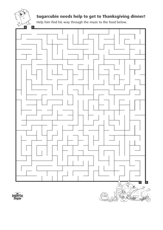 Thanksgiving Dinner Maze Template Printable pdf