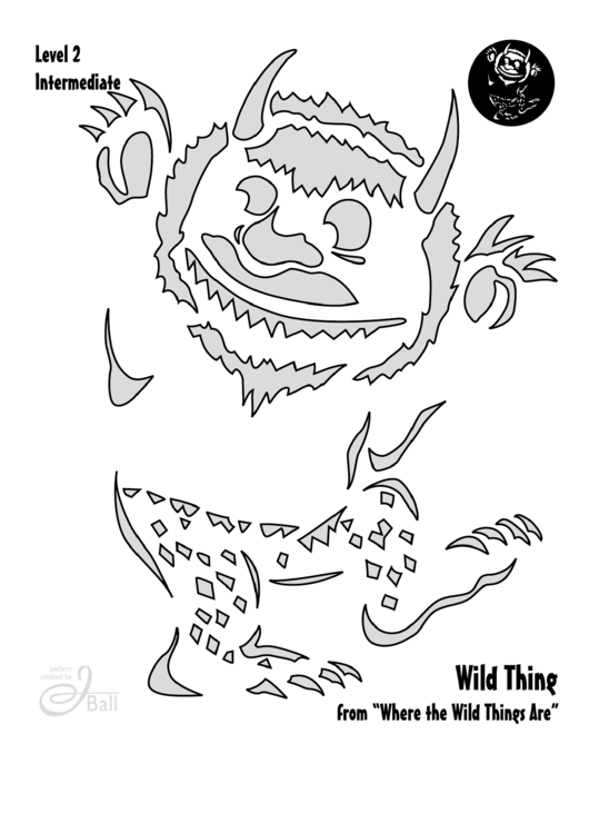 Wild Thing Beast Pumpkin Carving Template Printable pdf