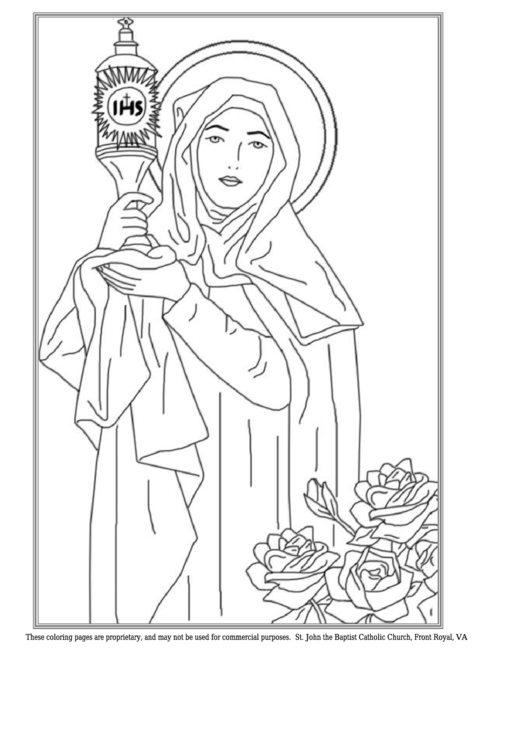 Christian Saint Coloring Sheet printable pdf download