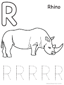 R Is For Rhino Color Sheets For Preschool