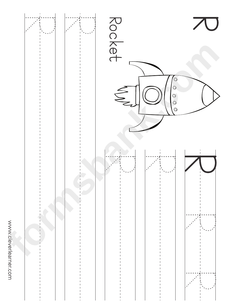 Big R Letter Handwriting Practice Sheets For Kids