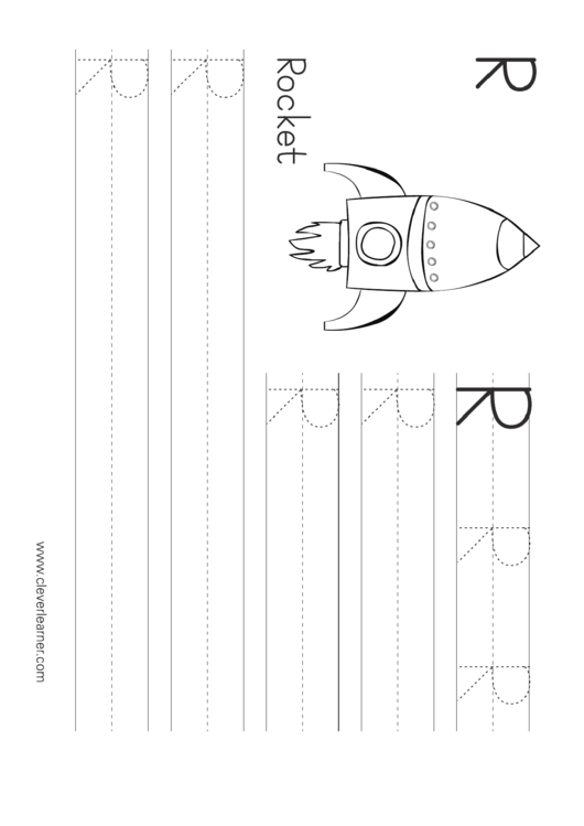 Big R Letter Handwriting Practice Sheets For Kids Printable pdf