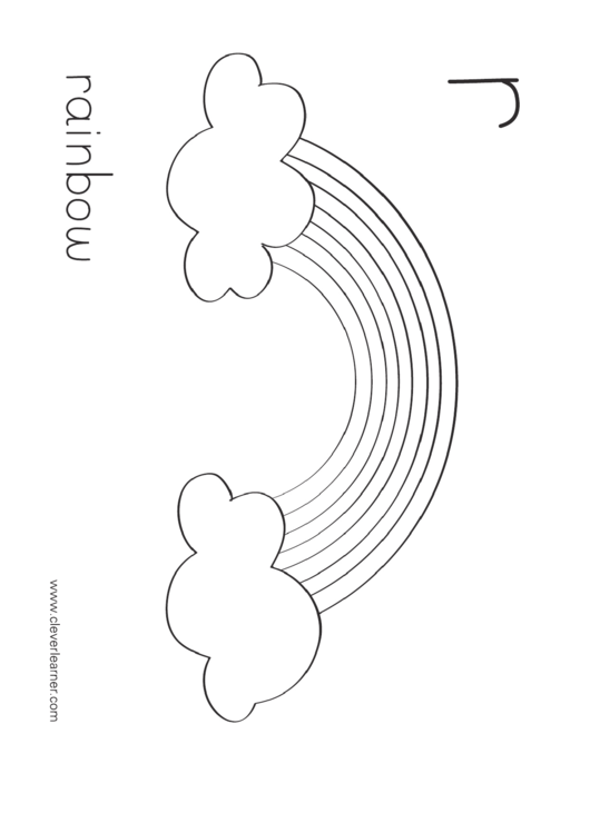 R Is For Rainbow Coloring Sheet For Children Printable pdf
