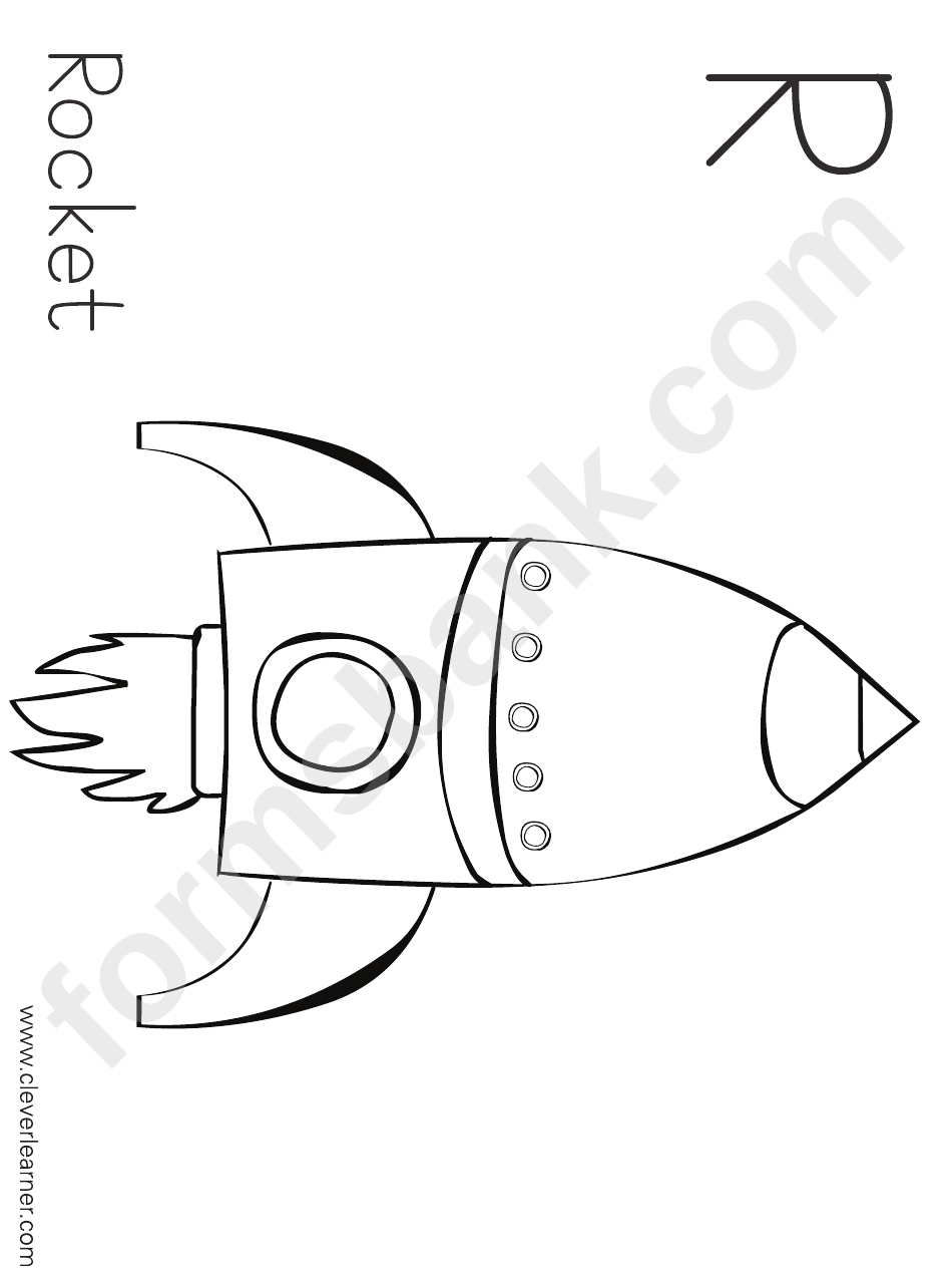 R Is For Rocket Coloring Sheets For Children