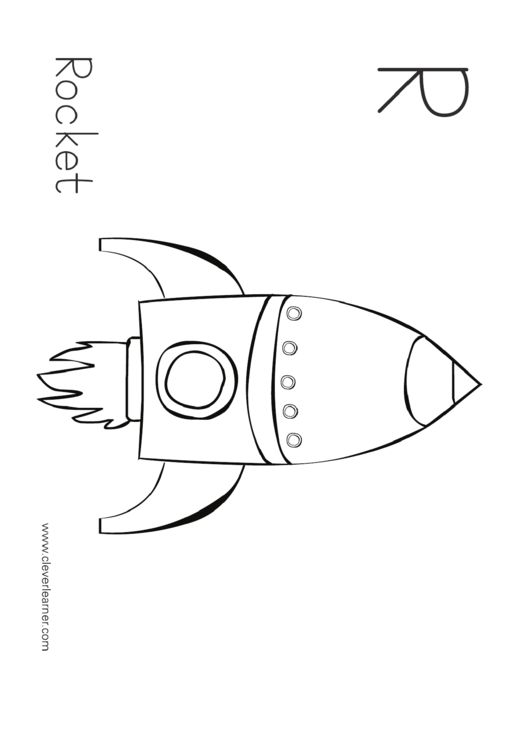 R Is For Rocket Coloring Sheets For Children Printable pdf