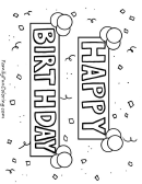 Banner Happy Birthday Coloring Sheets