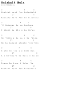 Alice Namakelua - Haleakala Hula Sheet Music