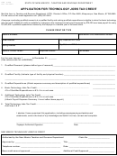 Form Rpd-41239 - Application For Technology Jobs Tax Credit
