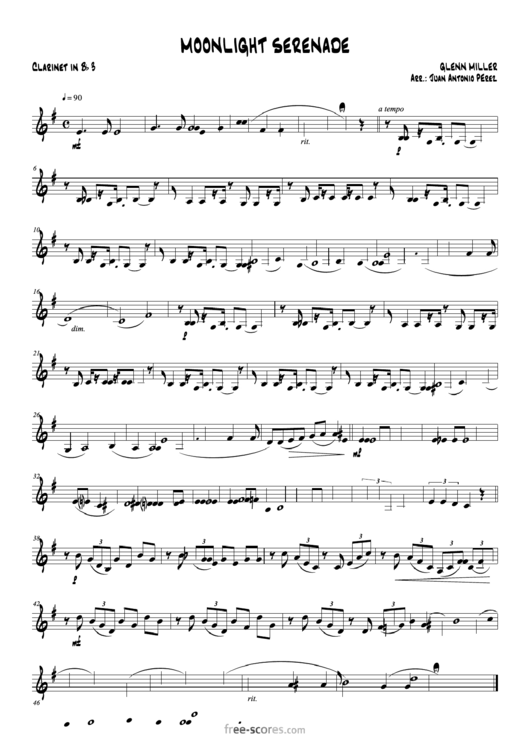 Glenn Miller - Moonlight Serenade Clarinet In Bb 3 Sheet Music Printable pdf