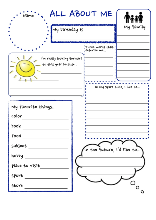 Free All About Me Poster Printable