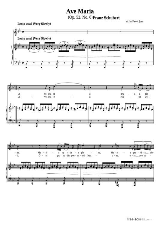 Franz Schubert - Ave Maria Sheet Music Printable pdf