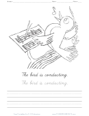 The Bird Is Conducting Handwriting Sheet