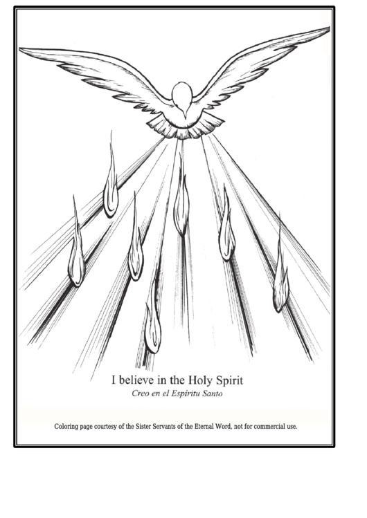 Holy Spirit Coloring Sheet Printable pdf