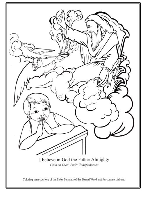 God The Father Almighty Coloring Sheet Printable pdf