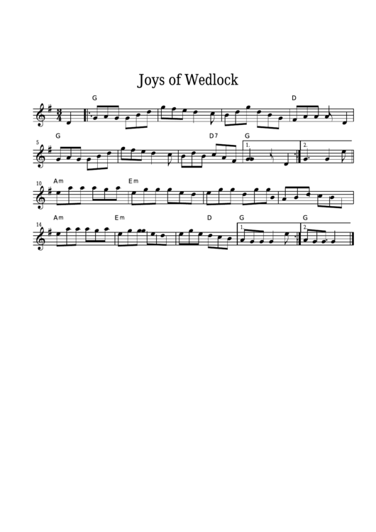 The Joys Of Wedlock Sheet Music Printable pdf
