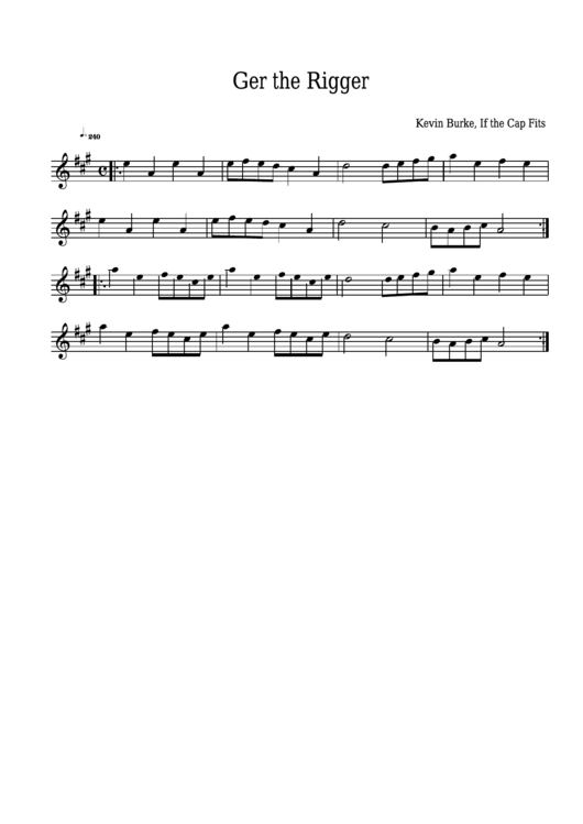 Kevin Burke - Ger The Rigger Sheet Music Printable pdf