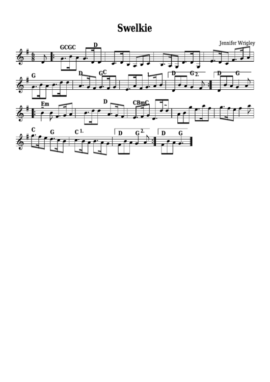 Jennifer Wrigley - Swelkie Sheet Music Printable pdf