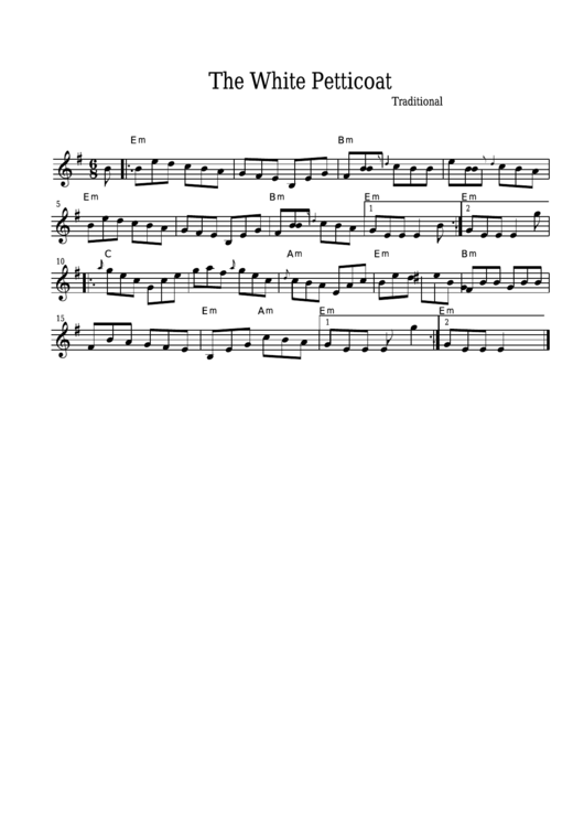 Traditional The White Petticoat Sheet Music Printable pdf