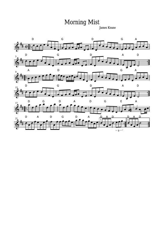 James Keane - Morning Mist Sheet Music Printable pdf