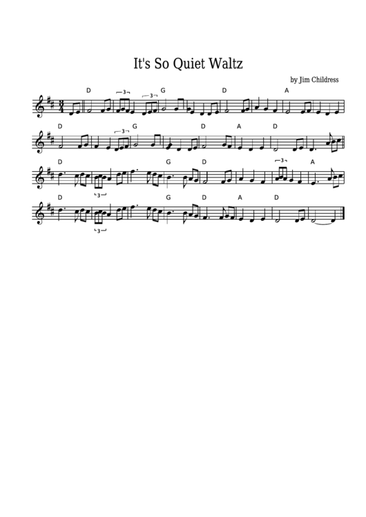 Jim Childress - Its So Quiet Waltz Sheet Music Printable pdf