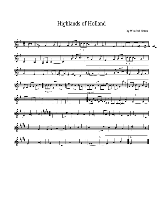Winifred Horan - Highlands Of Holland Sheet Music Printable pdf
