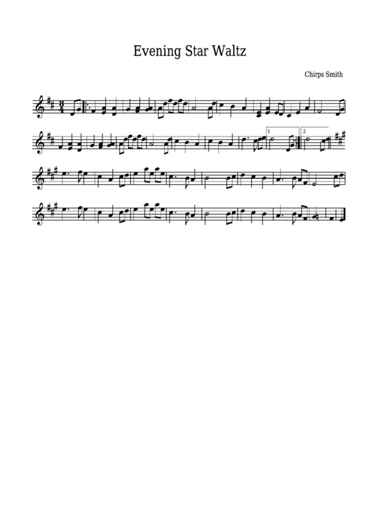 Chirps Smith - Evening Star Waltz Sheet Music Printable pdf