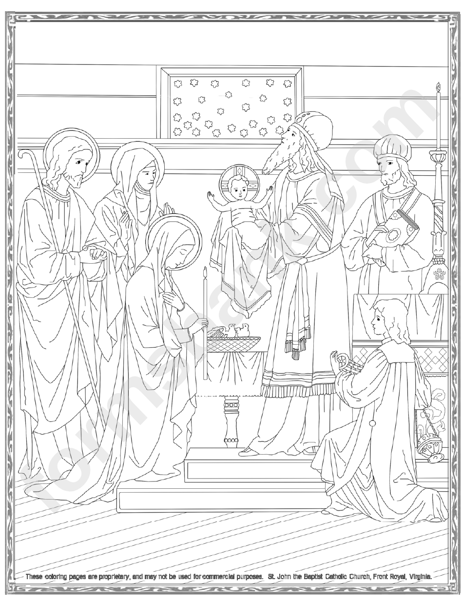 Presentation Of Jesus In The Temple Coloring Sheet