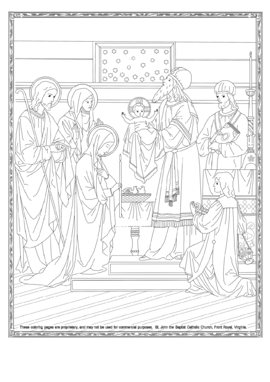 Presentation Of Jesus In The Temple Coloring Sheet Printable pdf