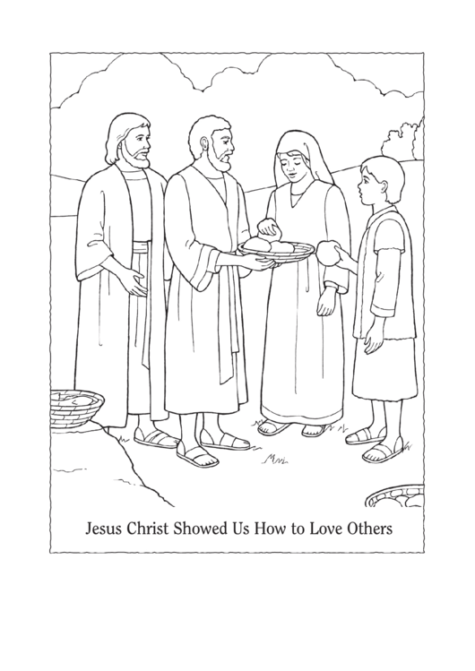 Jesus Christ Showed Us How To Love Others Coloring Sheet Printable pdf