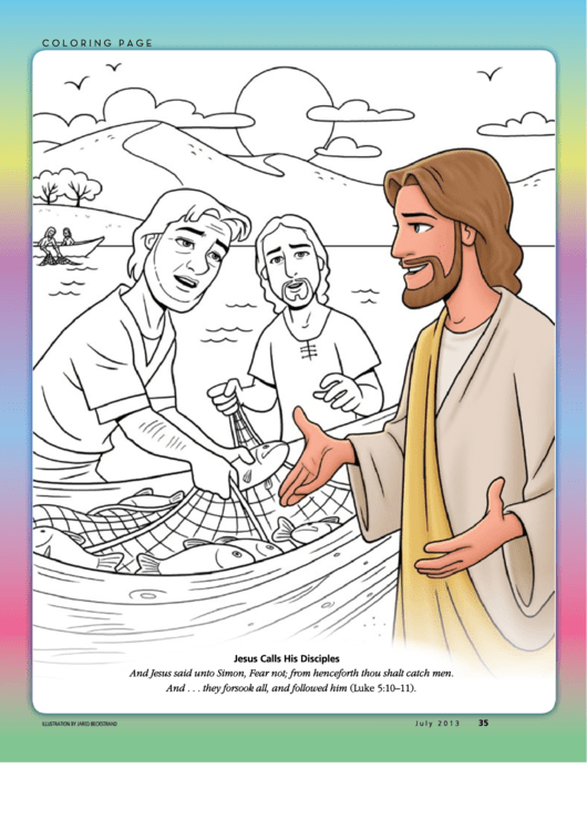 Jesus Calls His Disciples Coloring Sheet Printable pdf