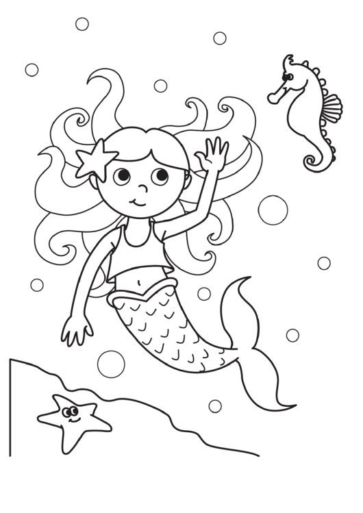 Mermaid Coloring Sheet Printable pdf