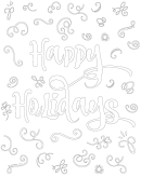Happy Holidays Christmas Coloring Sheet