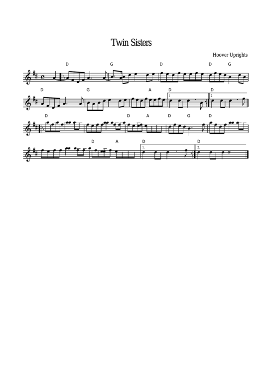 Hoover Uprights - Twin Sisters Sheet Music Printable pdf