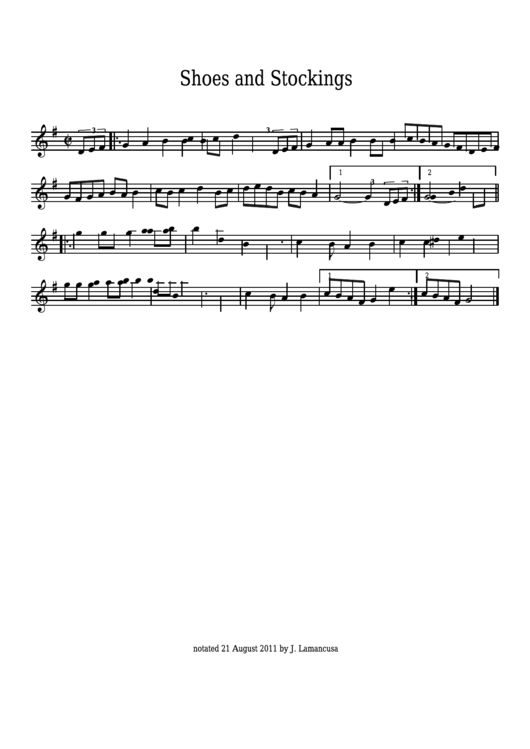 Shoes And Stockings Sheet Music Printable pdf