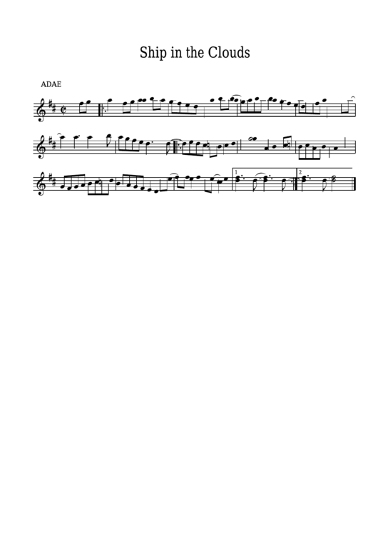 Ship In The Clouds Sheet Music Printable pdf