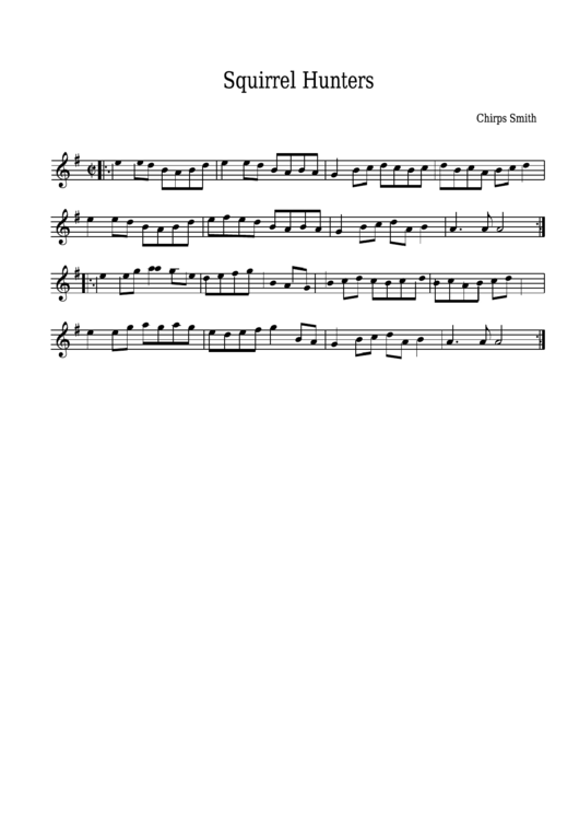 Chirps Smith - Squirrel Hunters Sheet Music Printable pdf