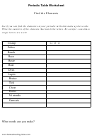 Elements Periodic Table Worksheet With Answers