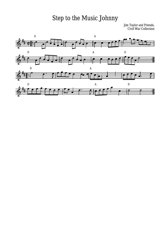 Jim Taylor - Step To The Music Johnny Sheet Music - Civil War Collection Printable pdf
