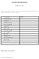 Cities Periodic Table Worksheet With Answers